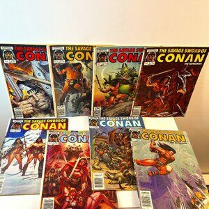 Set of 8 Vintage Conan the Barbarian Comics (113,116,118,120,121,122,123,124)